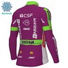 Wielershirt 2022 Bardiani-CSF Faizane Lange Mouw Winter Thermal Fleece Lila Groen